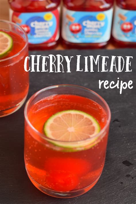 Cherry Limeade With A Cherry Drink Stirrer Cherry Limeade Recipe