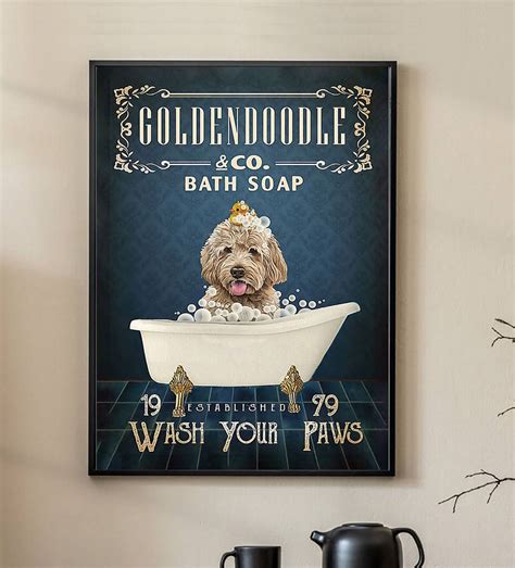 Goldendoodle Co Bath Soap Wash Your Paw Poster Goldendoodle Dog Poster