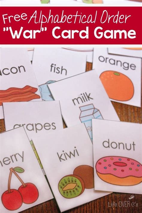 In these worksheets, students find the word that comes first in order. Free Printable Alphabetical Order "War" Card Game | Card ...
