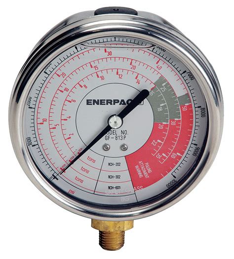 Enerpac Pressure Gauge 0 To 10000 Psi Range 14 In Nptf ±100