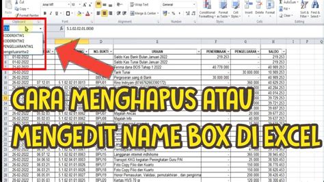 CARA MENGHAPUS DELETE EDIT NAME BOX DI EXCEL YouTube