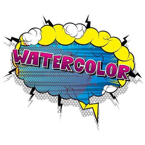 Watercolor Comic Book Style Word Stock Illustration Illustration