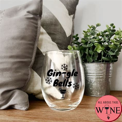 Stemless Gin Glass With Gin Gle Bells Design All About That Wine