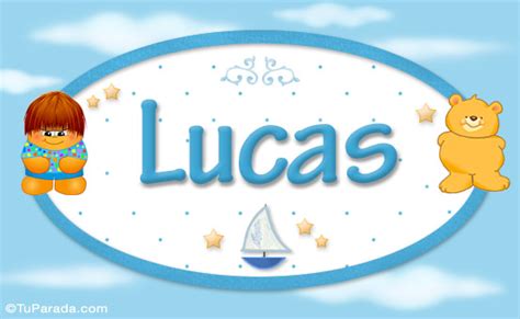 Lucas Nombre para bebé tarjetas de Nombres para niños bebés osito nene