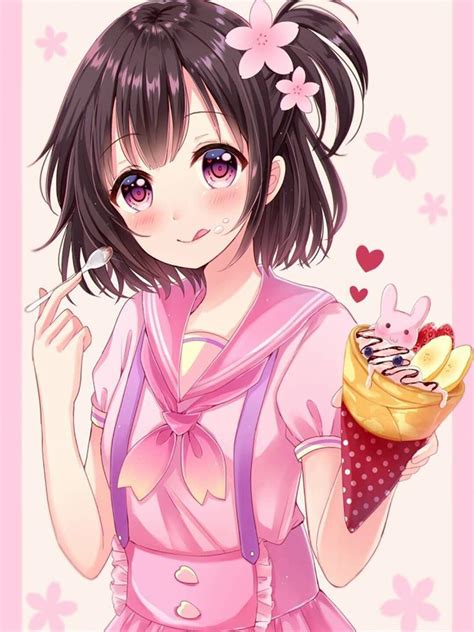 Pink Hair Ice Cream Anime Girl