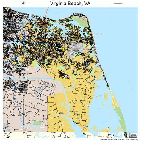 Virginia Beach Virginia Street And Road Map Va Atlas Post Ebay