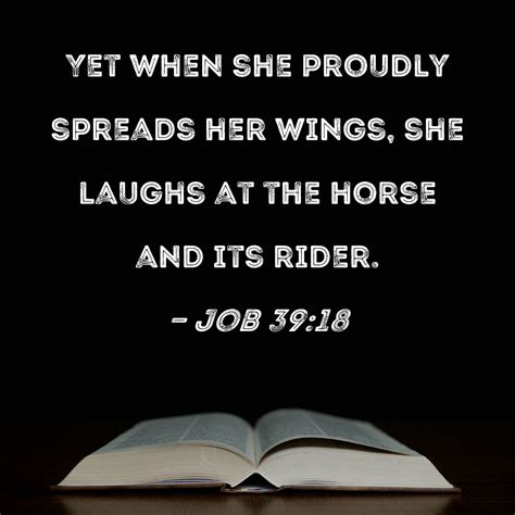 Job 3918 Yet When She Proudly Spreads Her Wings She Laughs At The