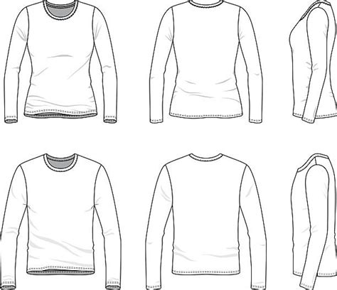 Long Sleeve T Shirt Template Illustrations Royalty Free Vector