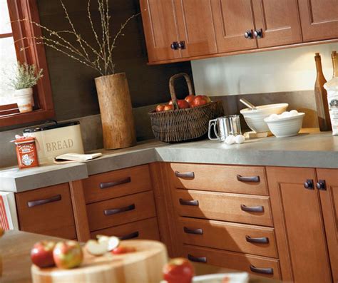 The elegant kitchen colors us american rustic walnut cabinets guangzhou factory supply solid wood kitchen cabinet. Rustic Kitchen Cabinets in Rift Oak - Kitchen Craft Cabinets