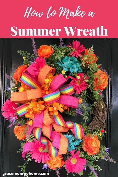 Diy Summer Wreath Tutorial Grace Monroe Home