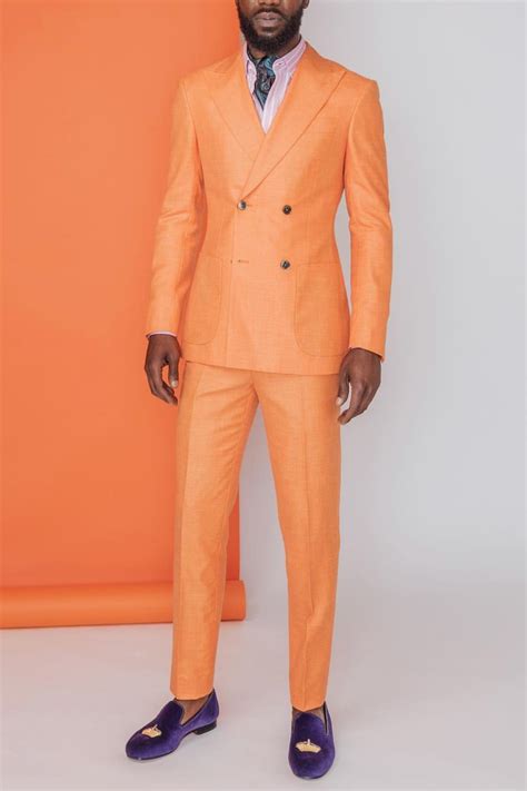 Mens Orange Suit Outfit Mens Clothing Styles Giorgenti Custom