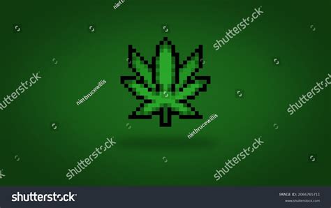 Pixel Cannabis Leaf Wallpaper High Res Stock Illustration 2066765711