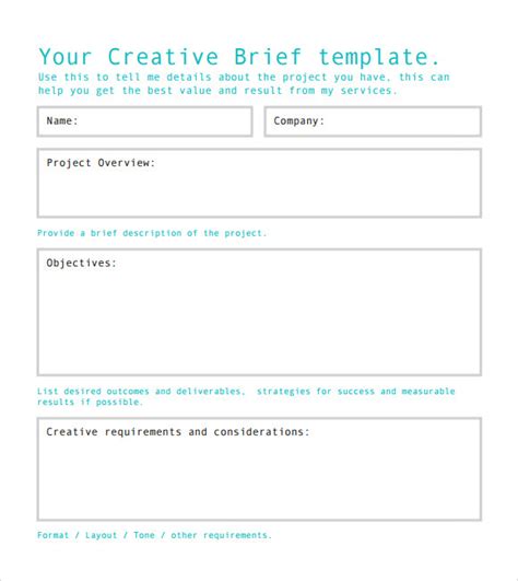 Generate And Download A Creative Brief Template Word Bonsai