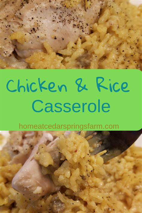 Bring the water to a boil. Chicken and Yellow Rice Casserole - Home at Cedar Springs ...