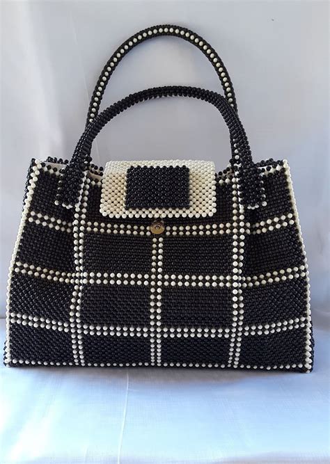 Women Bead Bag A Beaded Handbag And A Carrier Acrylic Etsy In 2020