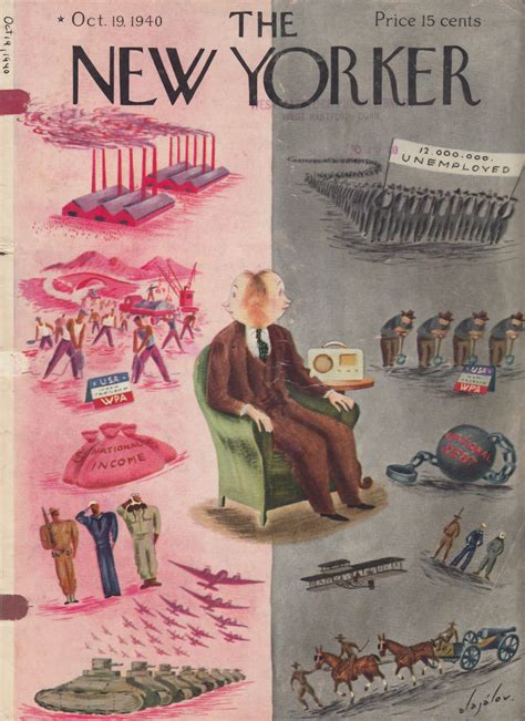 New Yorker Cover Alajalov Wpa War Or Peace 1019 1940