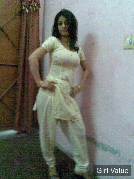 Token396 Indian Girl In Half White Shalwar Kameez Salwar