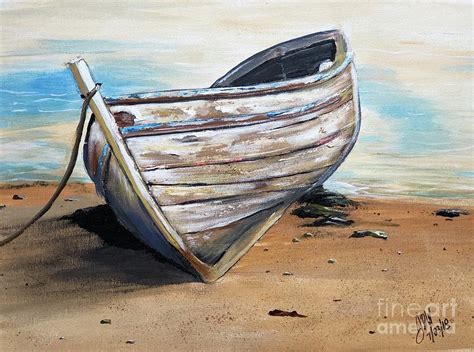 Old Boat Painting By John D Welch Fine Art America