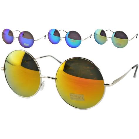 Round Mirrored Lens Sunglasses 12pcs Ea