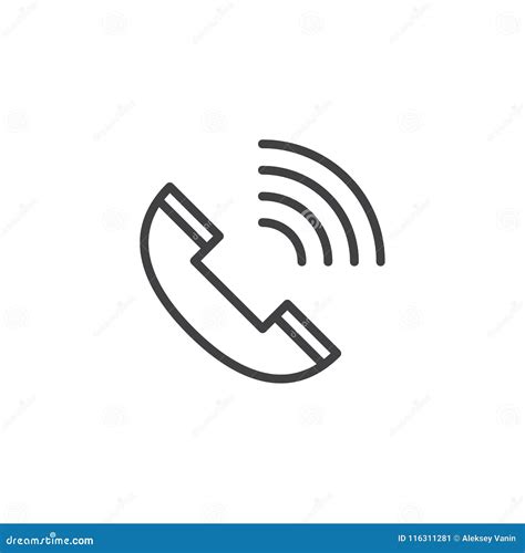 Phone Call Outline Icon Stock Vector Illustration Of Design 116311281