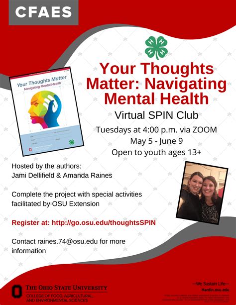 Your Thoughts Matter Virtual Spin Club Licking County 4 H