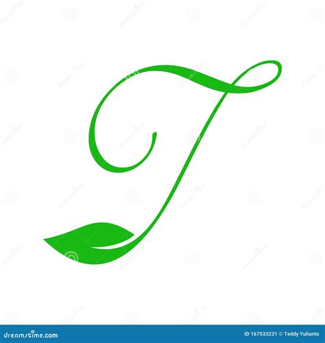 Charming Logo Design Initial T Leaf Stock Illustrations 14 Charming