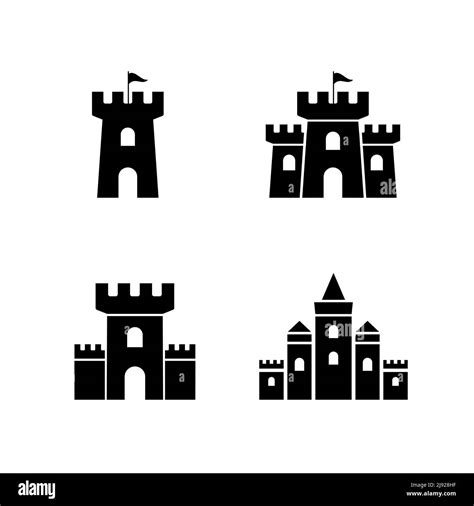 Castle Vector Icon Fort Symbol Tower Castle Tower Logo Stronghold