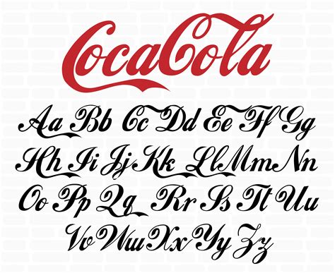 Coca Cola Font Coca Cola Alphabet Letters Svg Cursive Font Svg Etsy