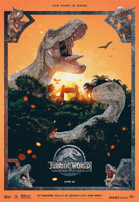 Jurassic World Fallen Kingdom Far Art Poster Design Jurassicpark