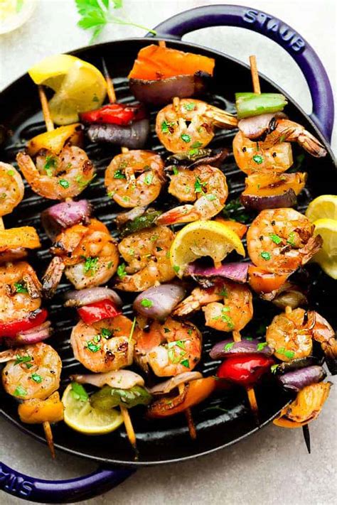 Grilled Lemon Garlic Butter Shrimp With Vegetables Therecipecritic