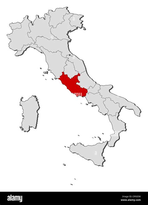 Mappa Politica Dell Italia Con Le Diverse Regioni Dove Il Lazio è