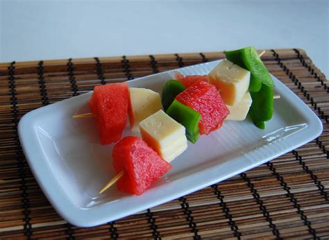 Kiddy Snack With Adult Appeal Watermelon Cheese Kabobs Nour Zibdeh