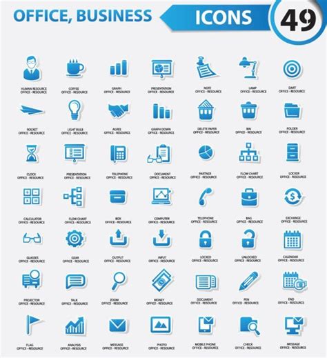 Office With Business Icons Pack Free Download
