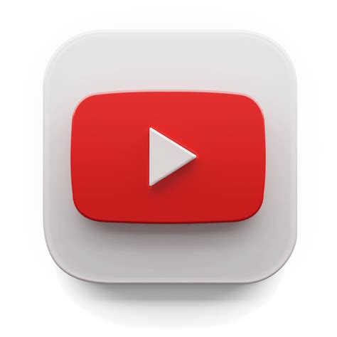 Youtube App Logo In Big Sur Style 3d Render Icon Design Concept Element