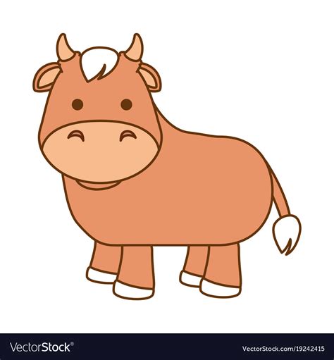 Cute Ox Character Icon Royalty Free Vector Image