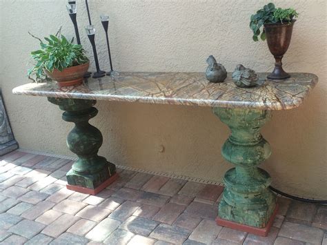 Our Outdoor Buffet Table Made With Forest Green Granite And Old