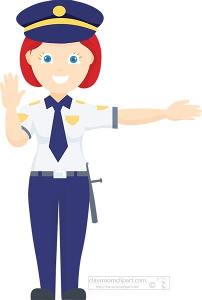 Safety Clipart Female Safety Police Officer Directing Traffic Clipart