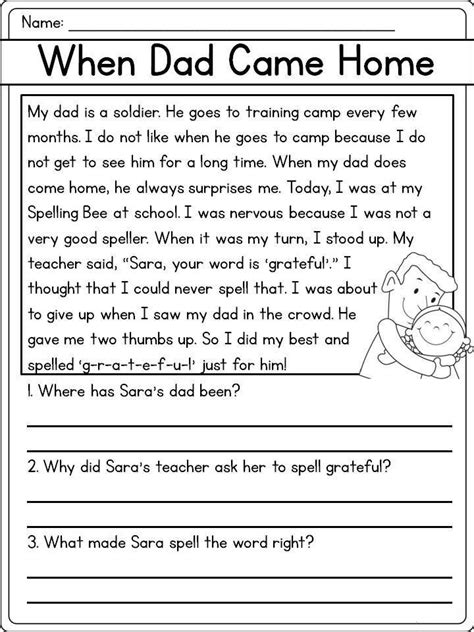 Reading Comprehension Worksheets Best Coloring Pages For Kids