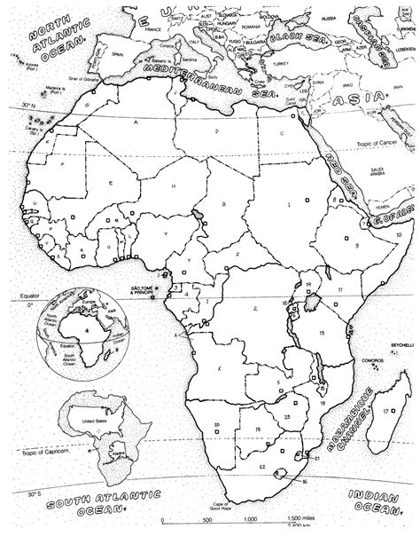 Africa Map Coloring Pages At Free Printable