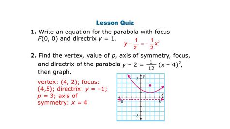 How To Find Equation Of Parabola With Focus And Directrix Calculator