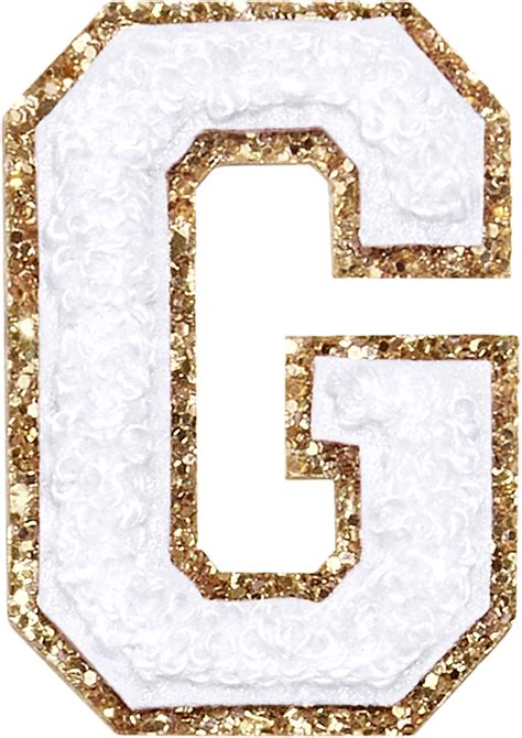 Blanc Glitter Varsity Letter Patches Stoney Clover Lane Patches