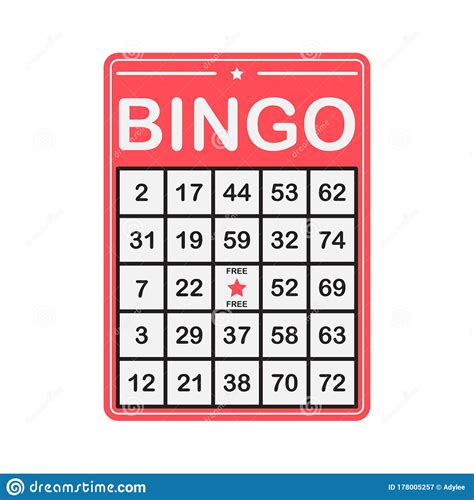 Bingo Score Card Vector Icon Symbol Game Isolated On White Background