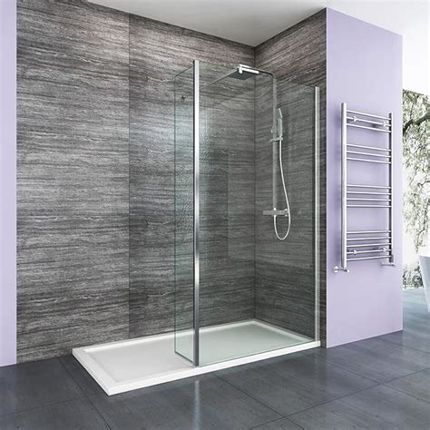 800mm Walk In Shower Enclosure 8mm Easy Clean Glass Wet Room Screen Panel With 1400 X 760 Mm