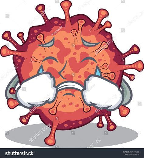 A Crying Contagious Corona Virus Cartoon Mascot Royalty Free Stock