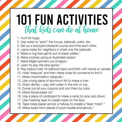 101 Fun Easy Activities Kids Can Do At Home Its Always Autumn