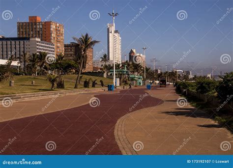 Paved Promenade At Durban S Golden Mile In Early Morning Stock Image