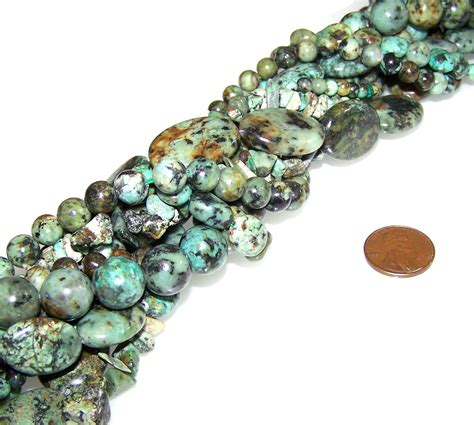 African Turquoise Semiprecious Gemstone Beads 9 Strand Set