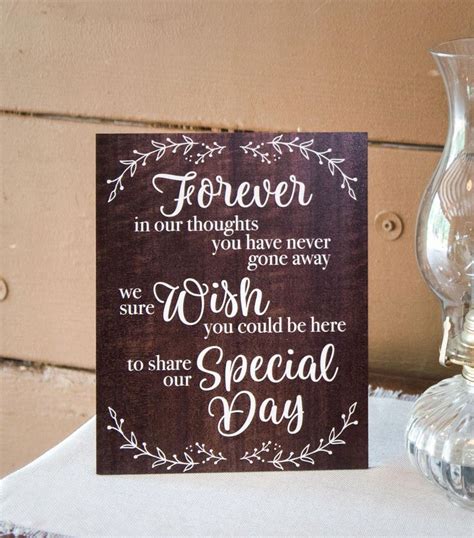 In Memory Sign For Wedding Remembrance Table Handmade Wedding Decor