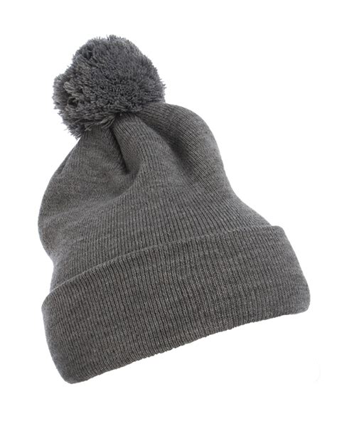 Yupoong P Cuffed Knit Beanie With Pom Pom Hat