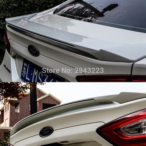 Abs Plastic Black White Color Rear Roof Wing Lip Trunk Spoiler With Led